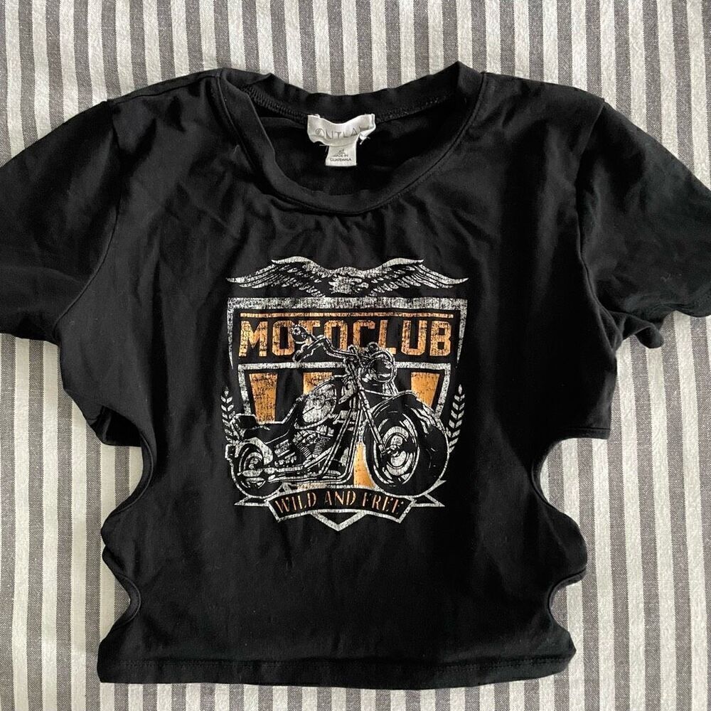 Outlaw Moto Cutout Tee Size Medium